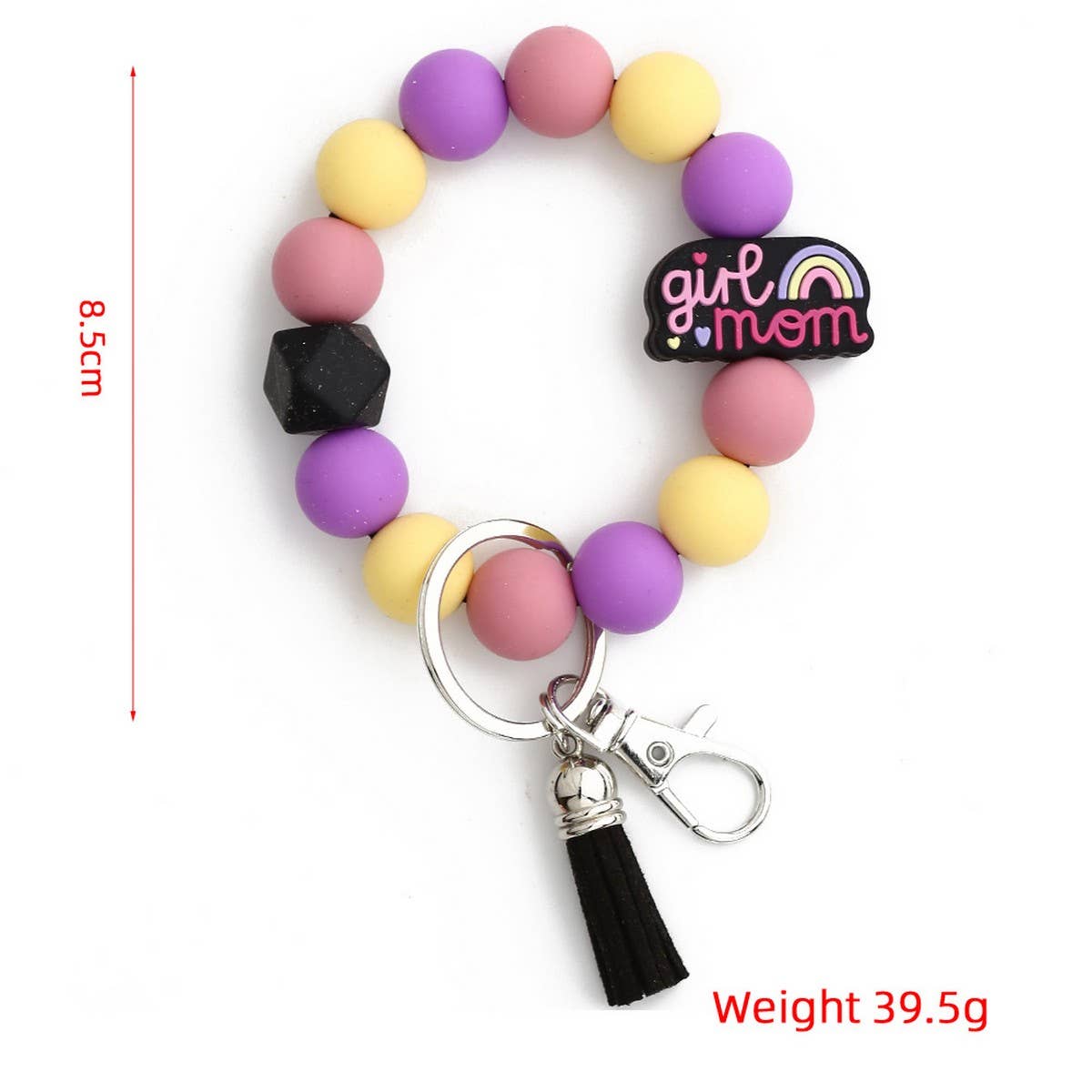 Cartoon Animal Keychain with Silicone Bead Bracelet_CWMM6878