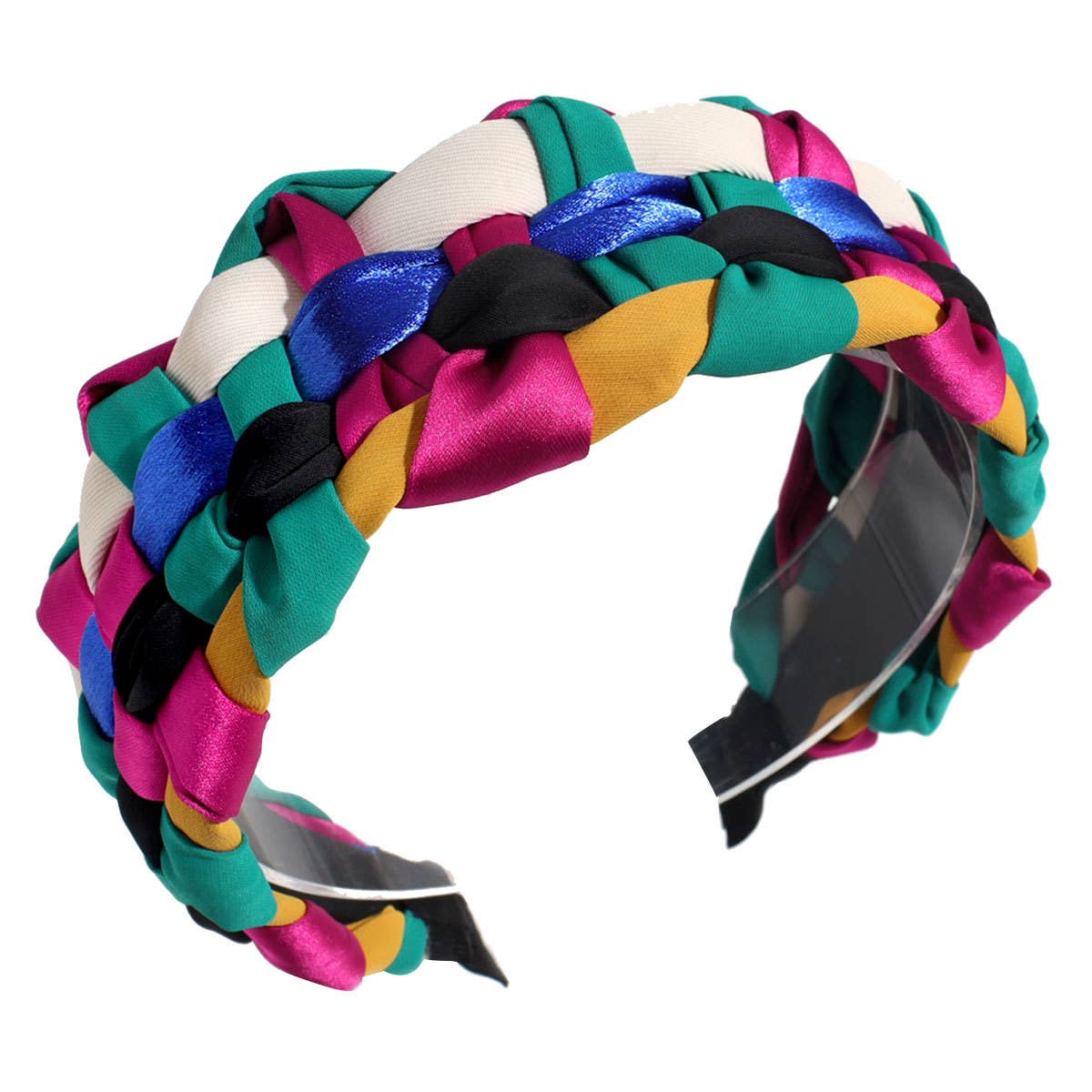 BOHEMIAN WIDE-BRIMMED COLORFUL TWIST HEADBAND_CWAHA2193