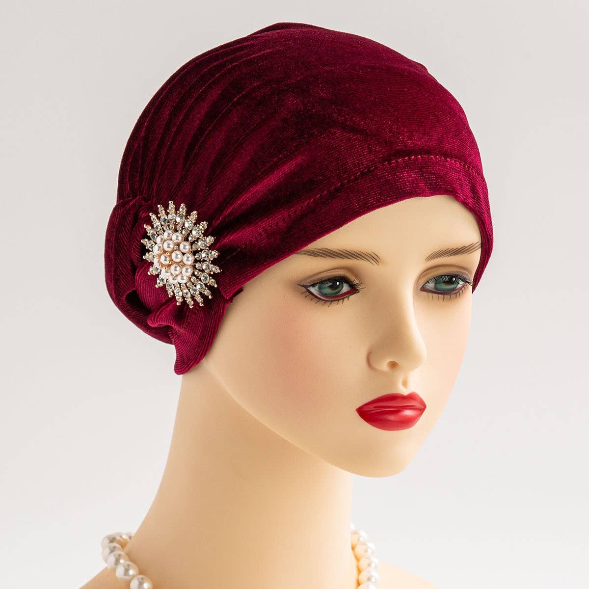 NOBLE RETRO FLANNEL RHINESTONE SUNFLOWER HEADSCARF_CWASC2443