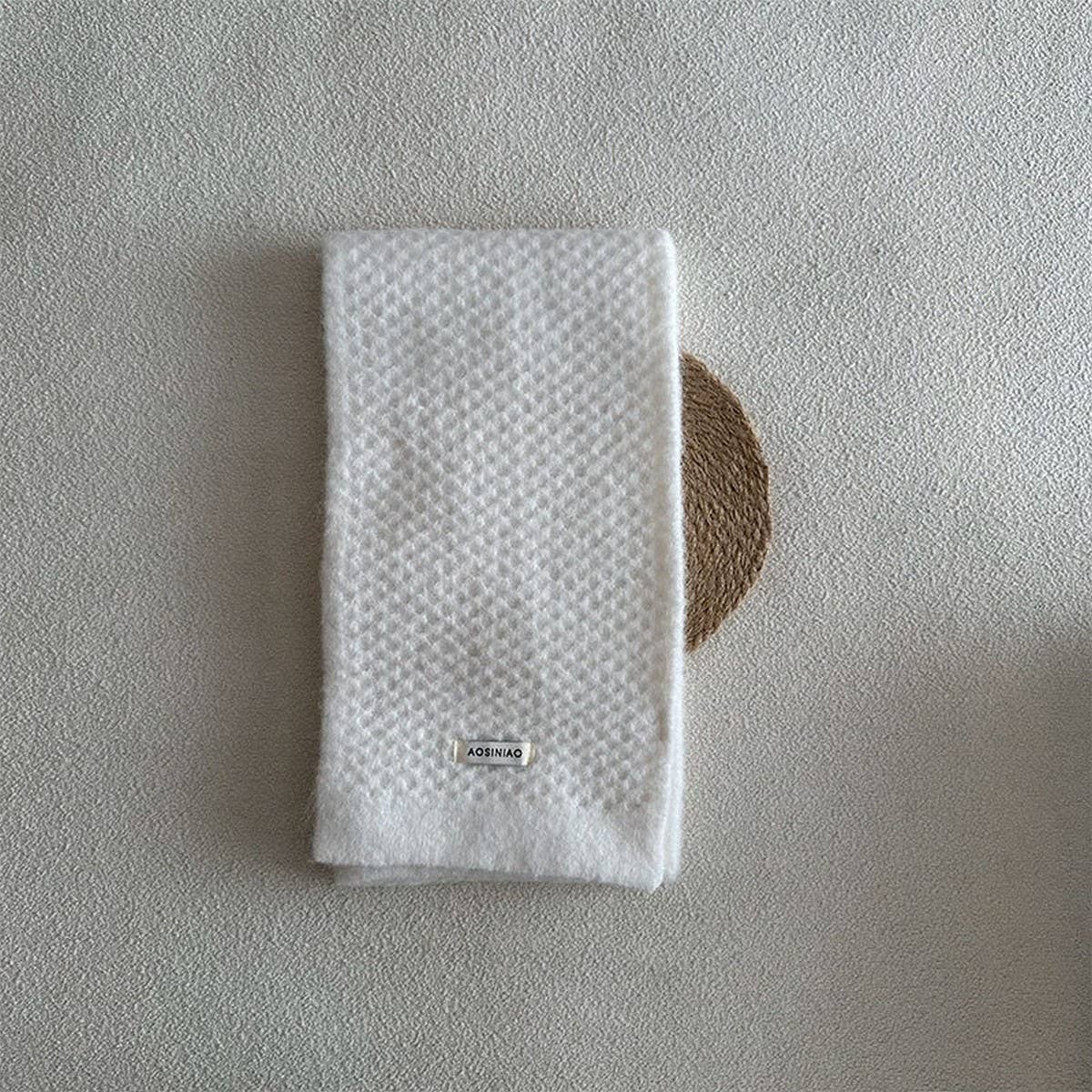 Wool Blend Knit Scarf ??Dual-Sided Winter Wrap_CWASC2352