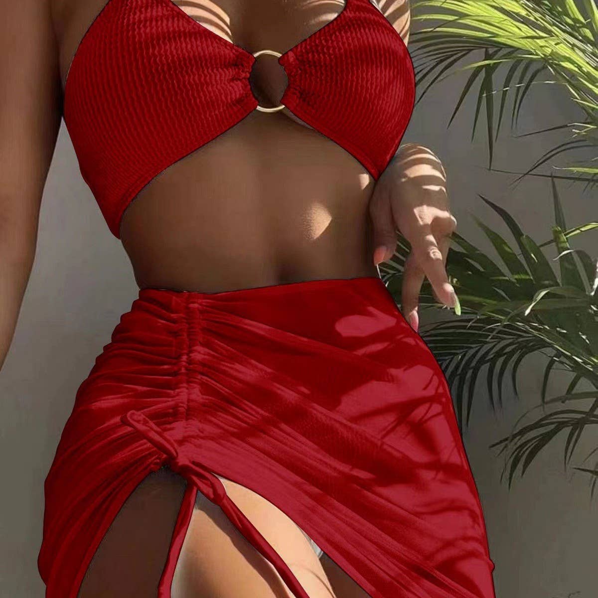 Women's 3 Piece Bikini Set - Halter Swimsuit