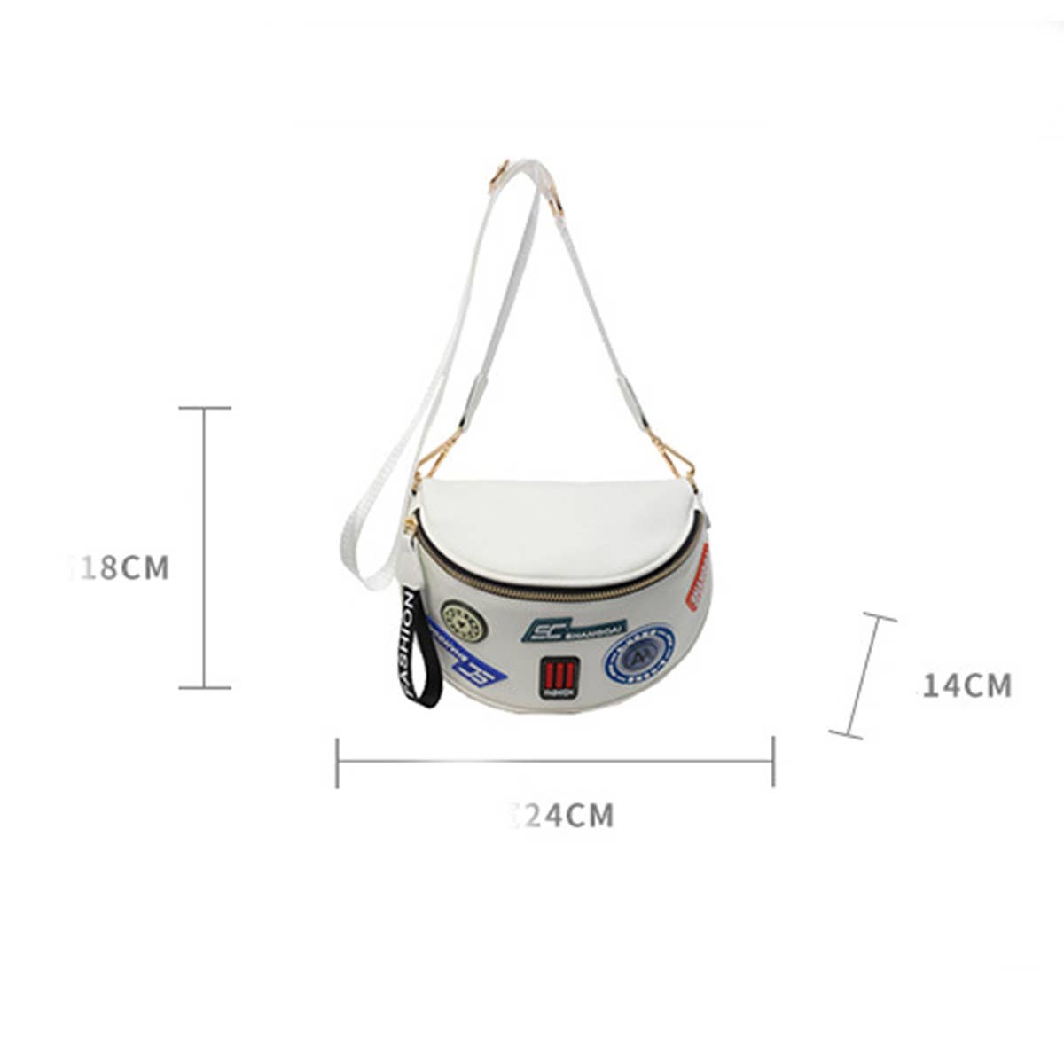 WIDE LETTER SHOULDER BELT BAG CROSSBODY BAG_CWAB2069