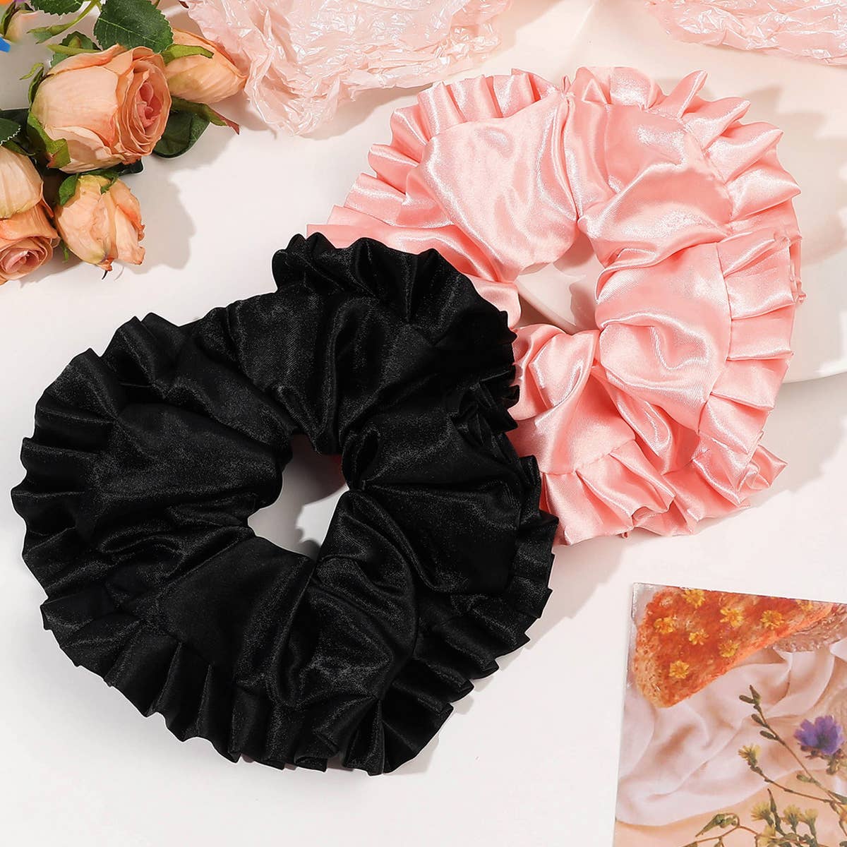 LARGE SATIN LACE HAIR TIE_CWAHA1634