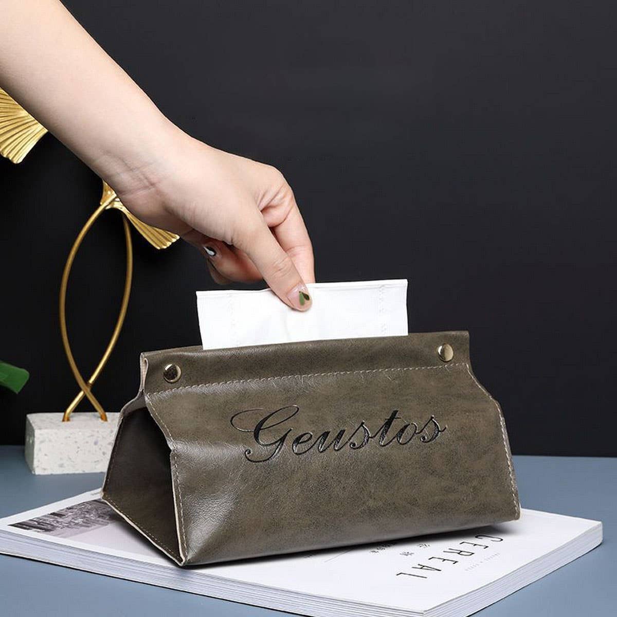 LIGHT LUXURY CAR HOUSEHOLD LEATHER TISSUE BOX