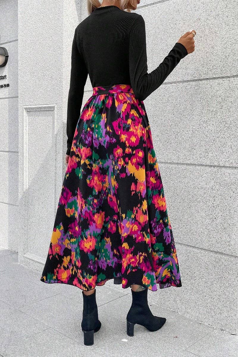 CWDMD00974_SLIM FIT AND ELEGANT COMMUTING PATCHWORK DRESS