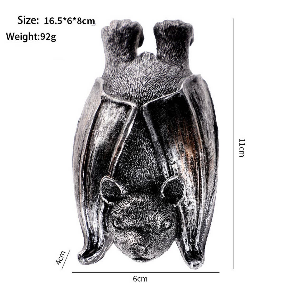 Realistic Hanging Bat Vampire Resin Decor_CWMM9892