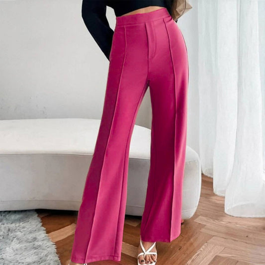 SOLID COLOR THICK DROP HIGH-WAISTED PANTS