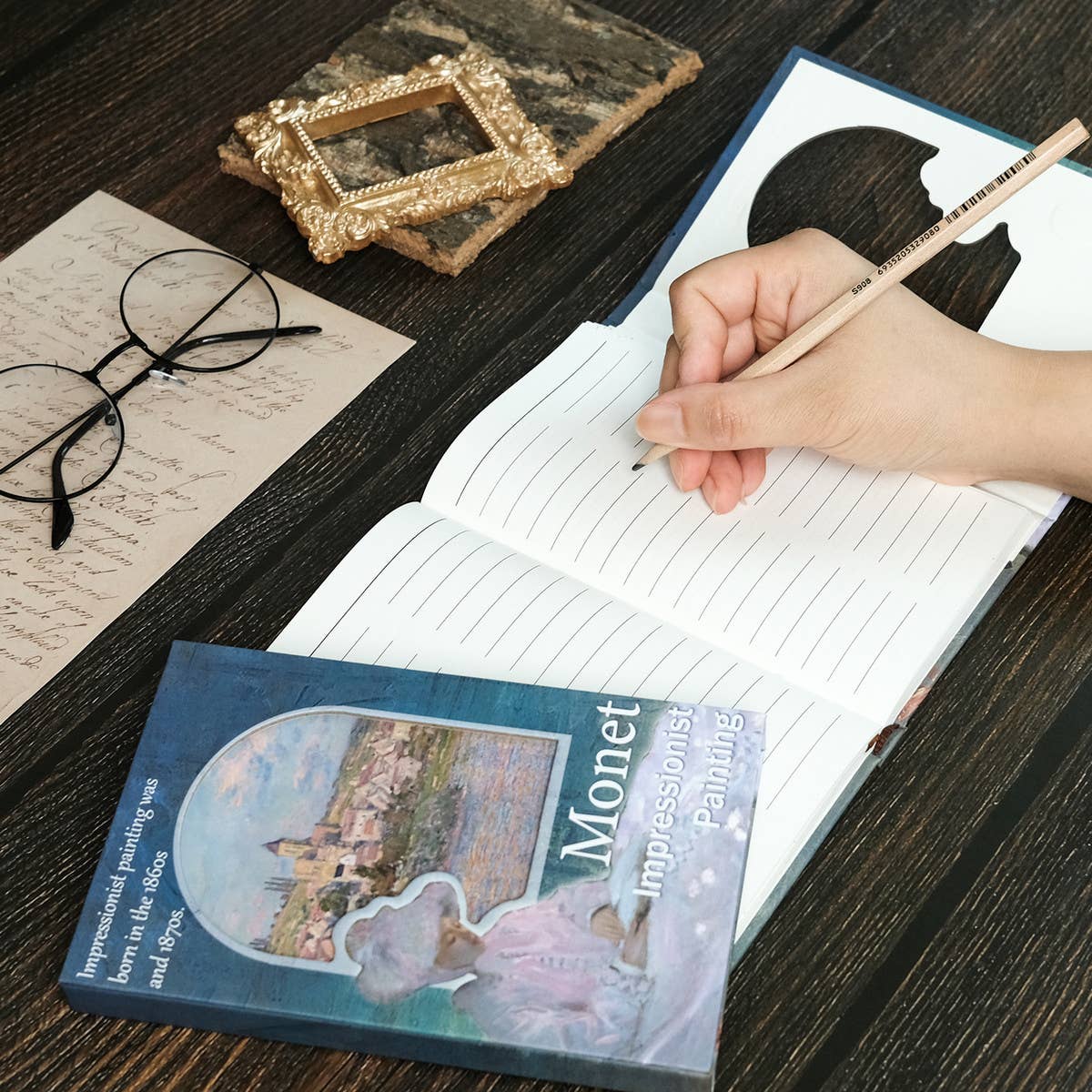 VINTAGE OIL PAINTING GIRL COVER NOTEBOOK