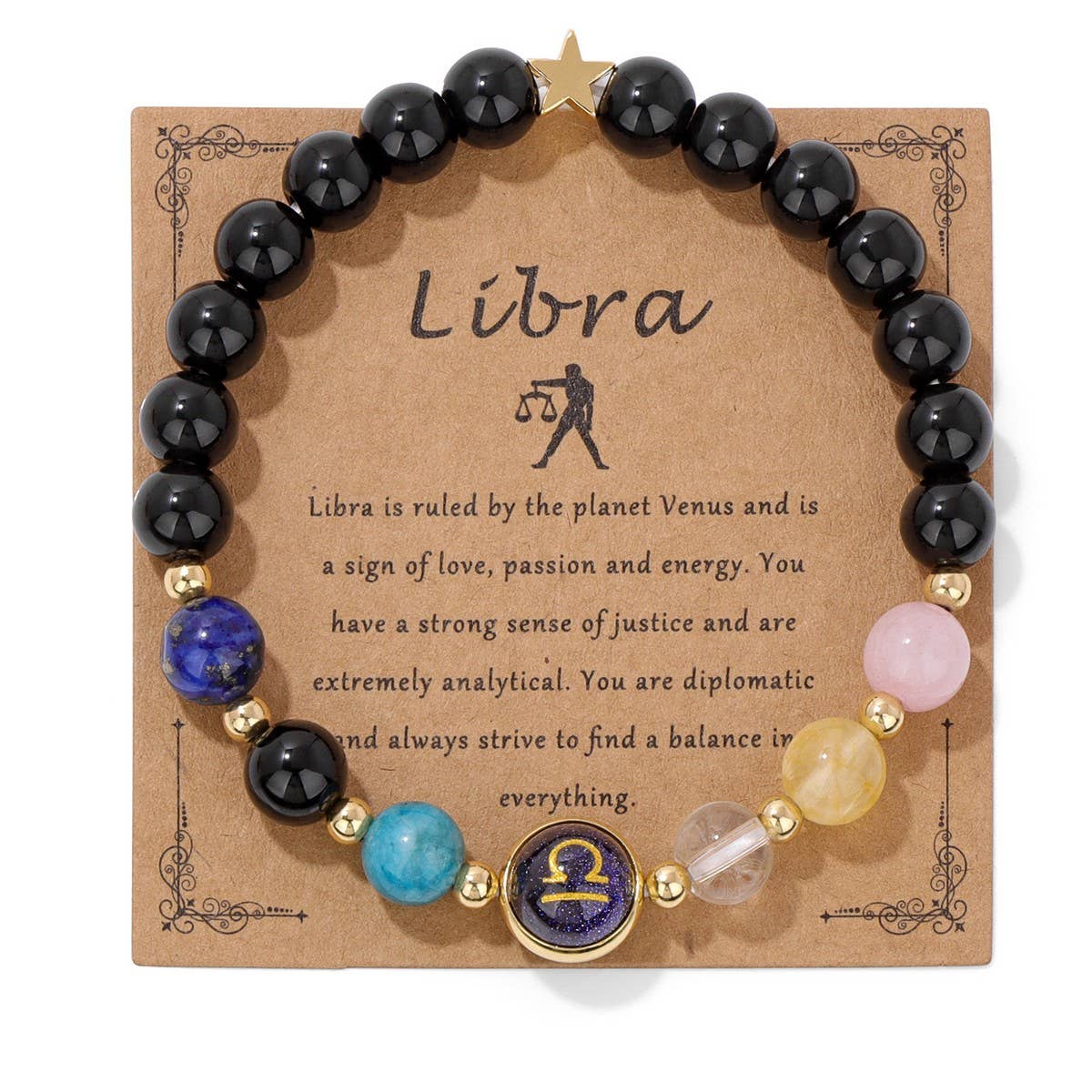 TWELVE CONSTELLATIONS BLUE SAND BEADS BRACELET