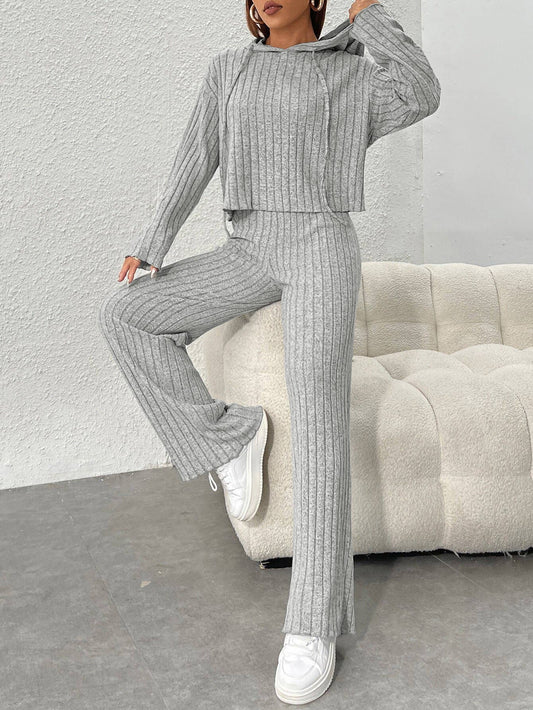 HOME SOLID COLOR LAZY FEELING TWO-PIECE SET