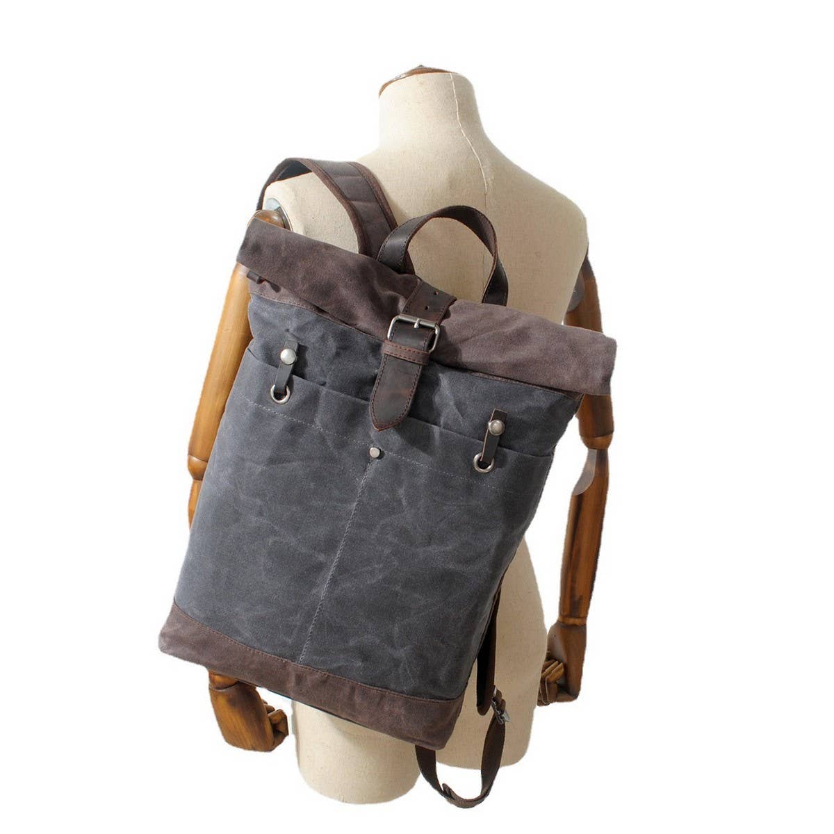 Vintage Canvas Waterproof Backpack for Men_CWAB5542