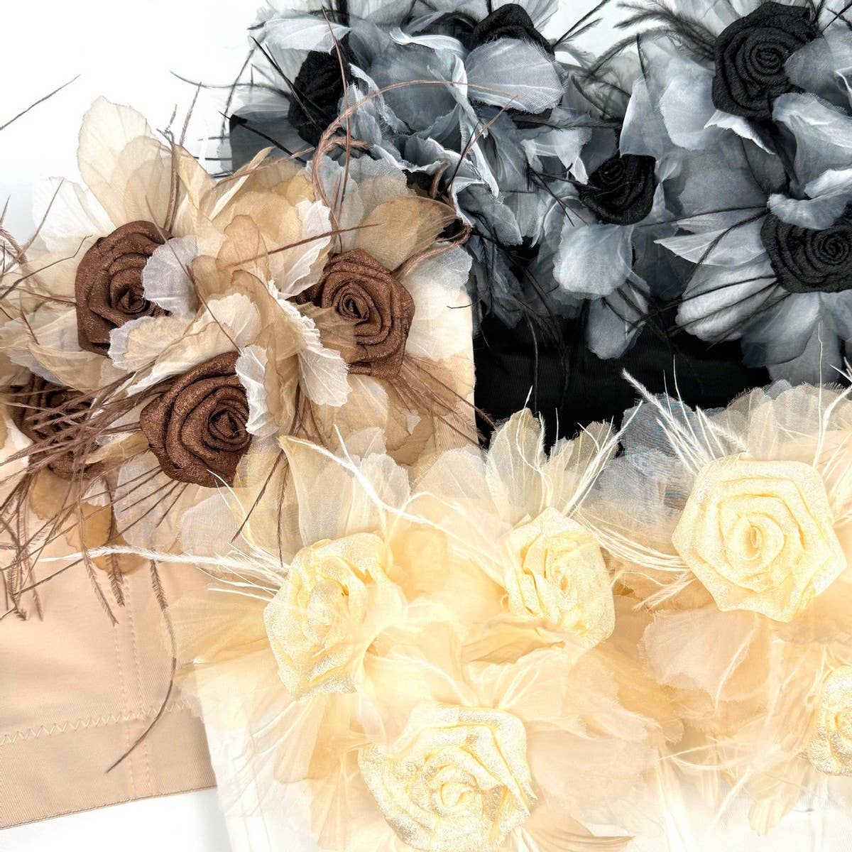 FLOWER TASSEL SUSPENDER HERRINGBONE BRA