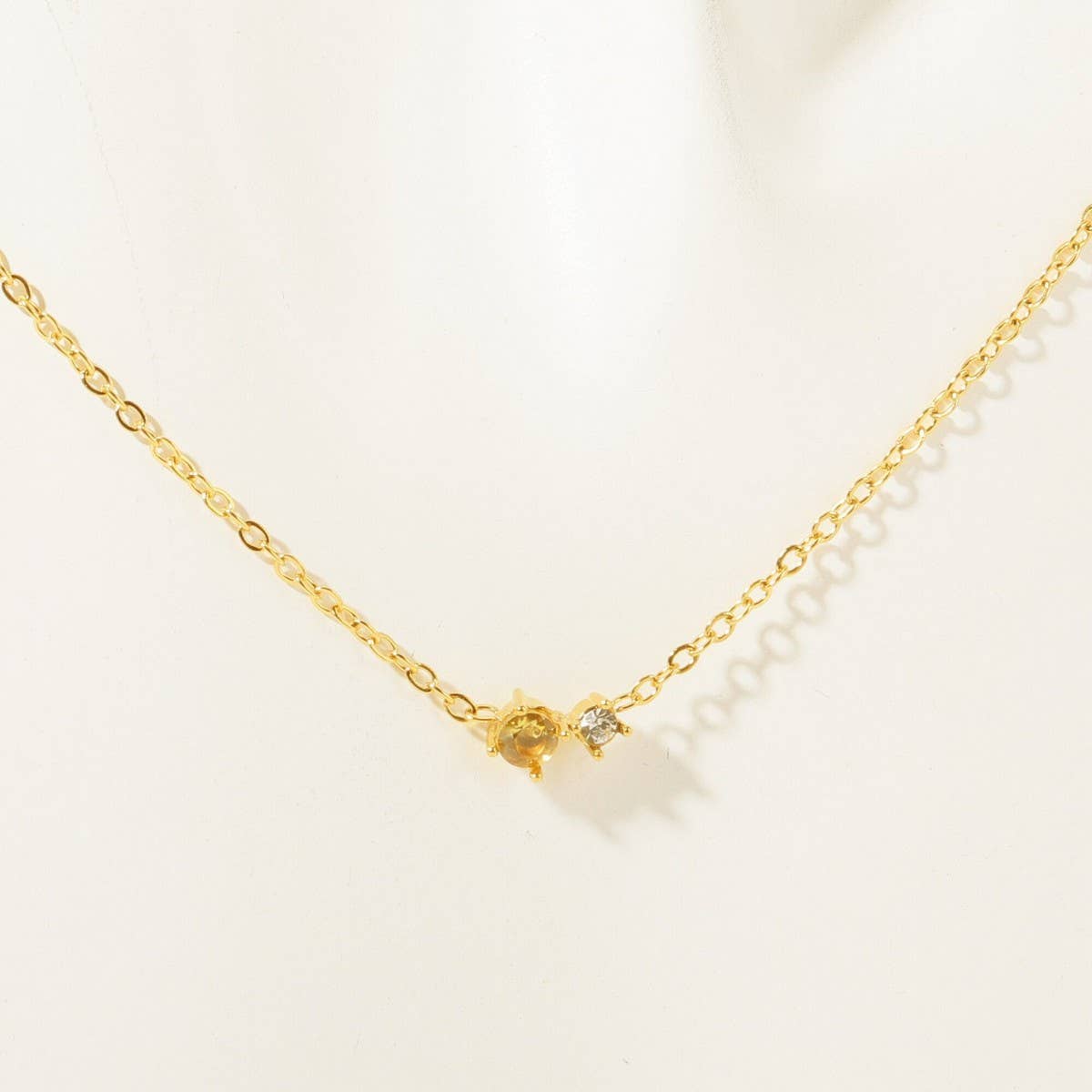 Retro Literary December Colored Zircon Necklace_CWMM5668