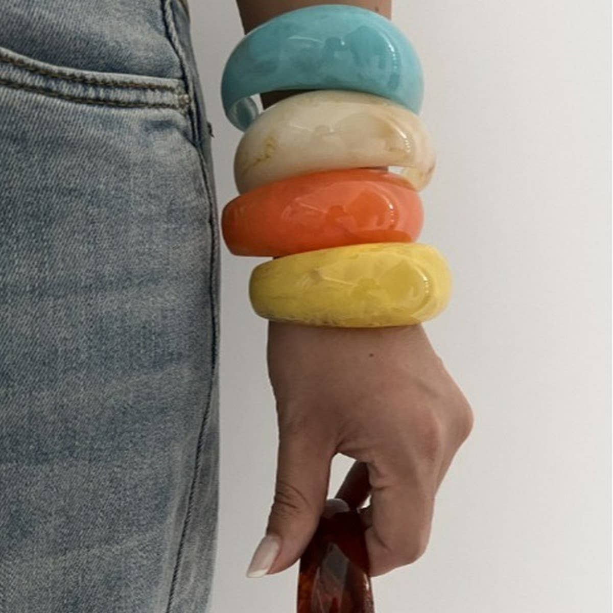 Textured Irregular Acrylic Cuff Bracelet