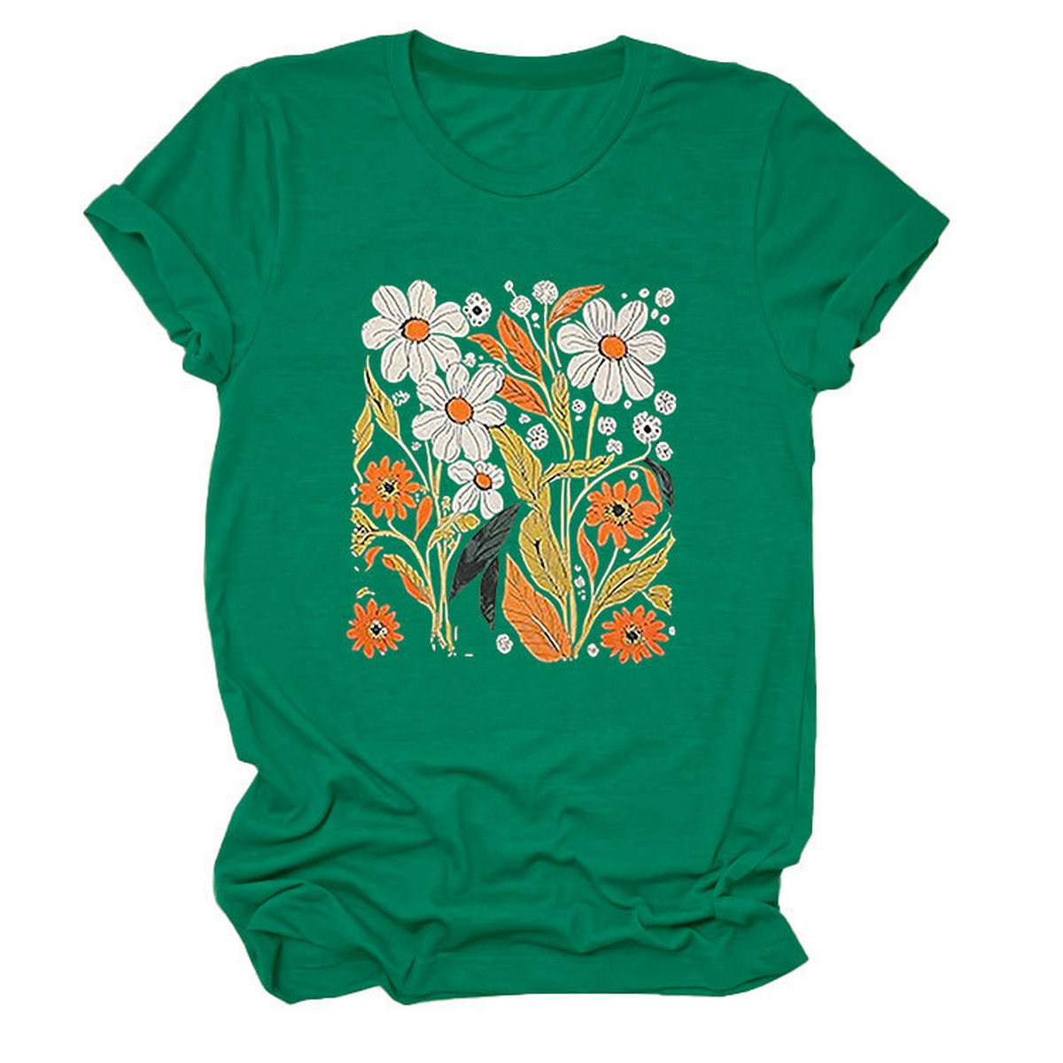 Women??¢s Summer Tee ??Floral Casual Round Neck_CWTTS1500