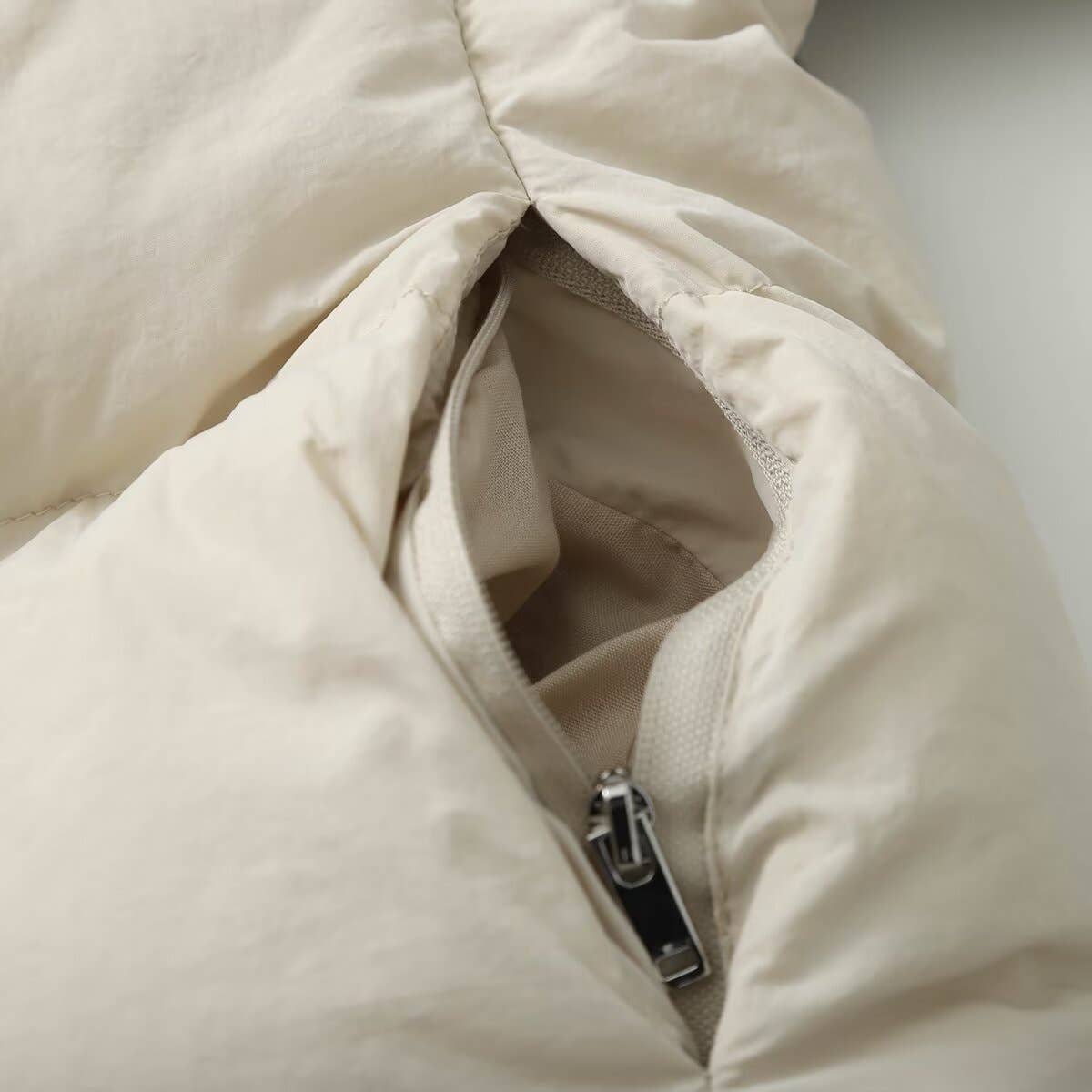 Stand-up collar long-sleeved patchwork coat