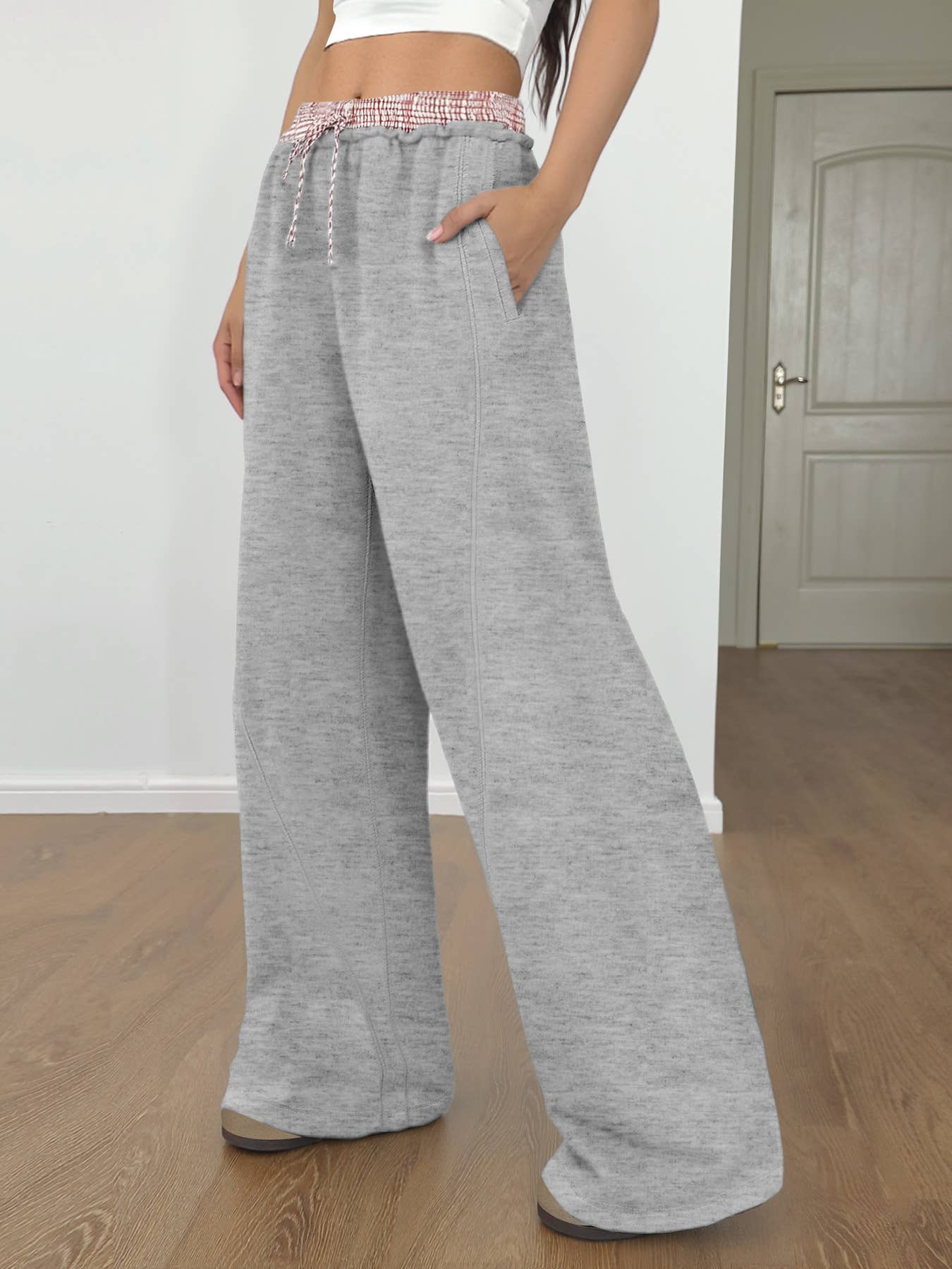 High-waisted casual loose sports sweatpants