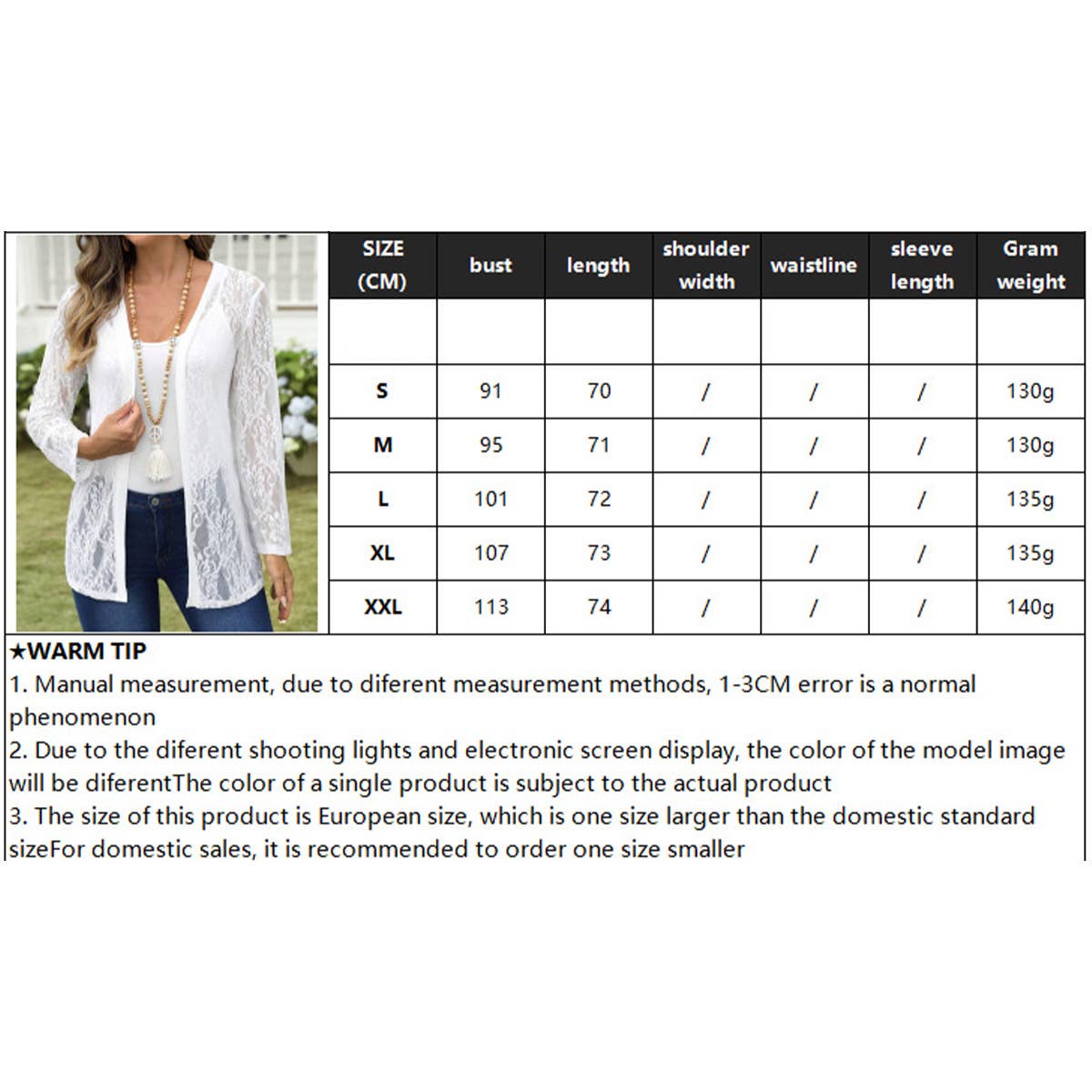 Fashionable lace cutout patchwork coat