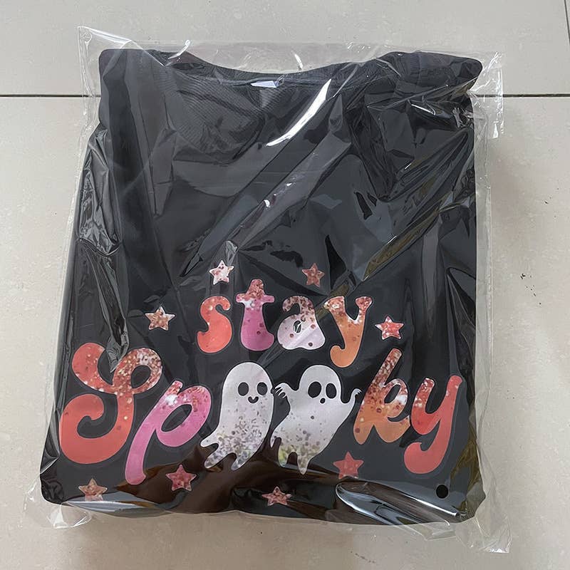Ghost Stay Spooky Printed Thin Hoodie