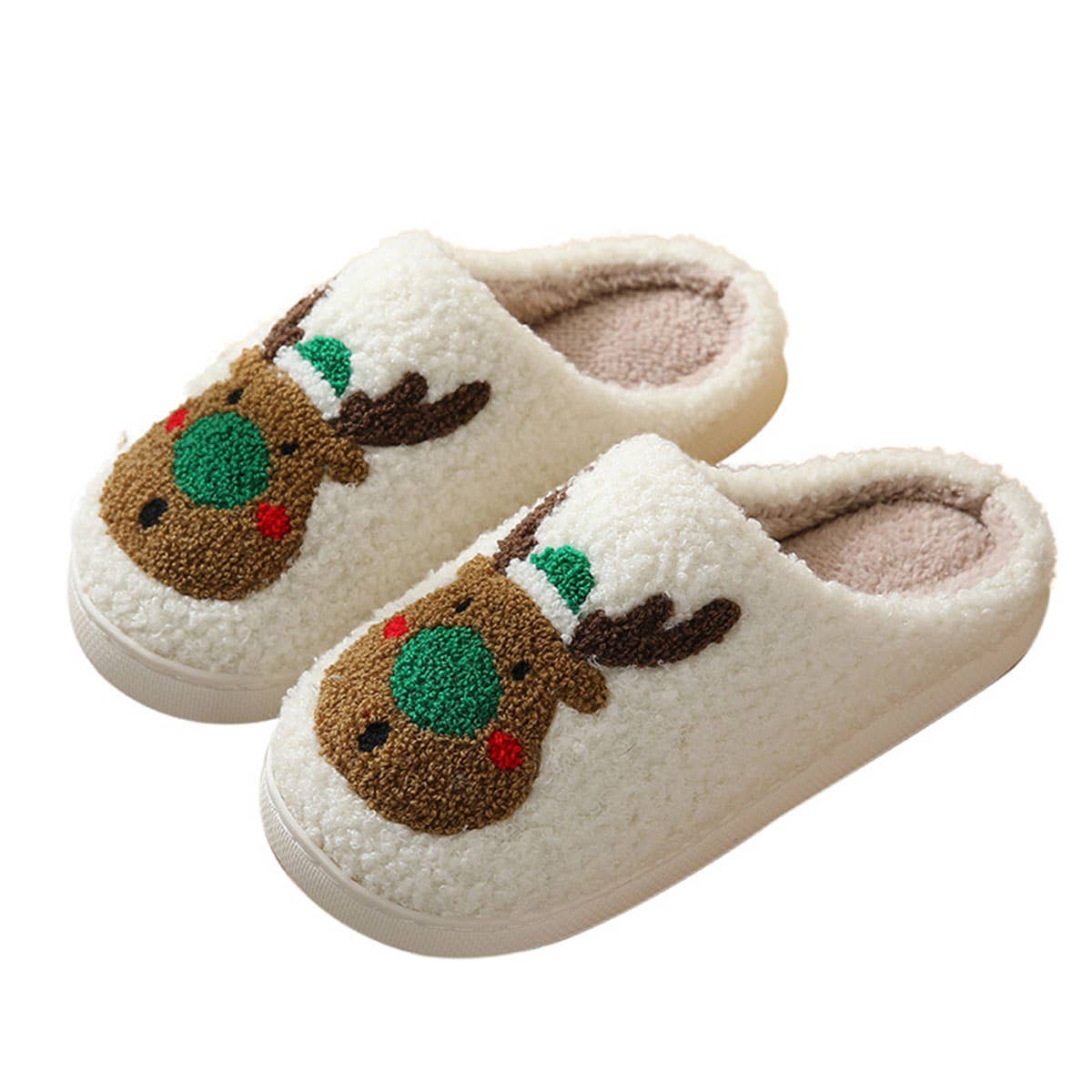 CHRISTMAS ELK NON-SLIP COTTON SLIPPERS