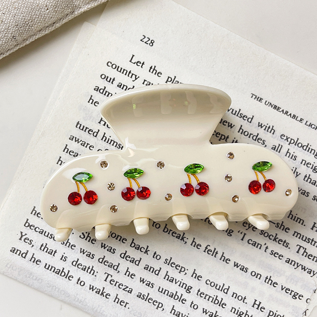 Cherry Acetate Hair Claw - 8cm Cute & Trendy Clasp_CWAHA1334