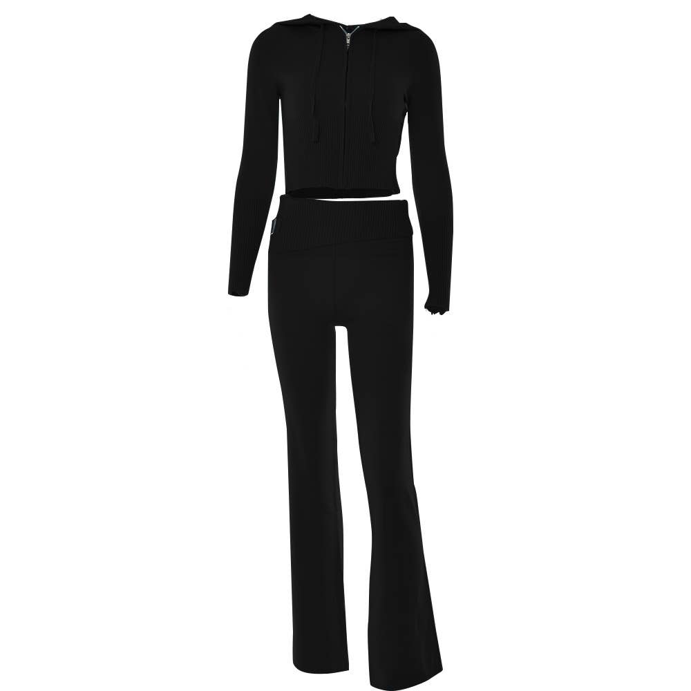 SEXY HIGH-WAISTED LONG SLEEVE PANTS TWO-PIECE SET
