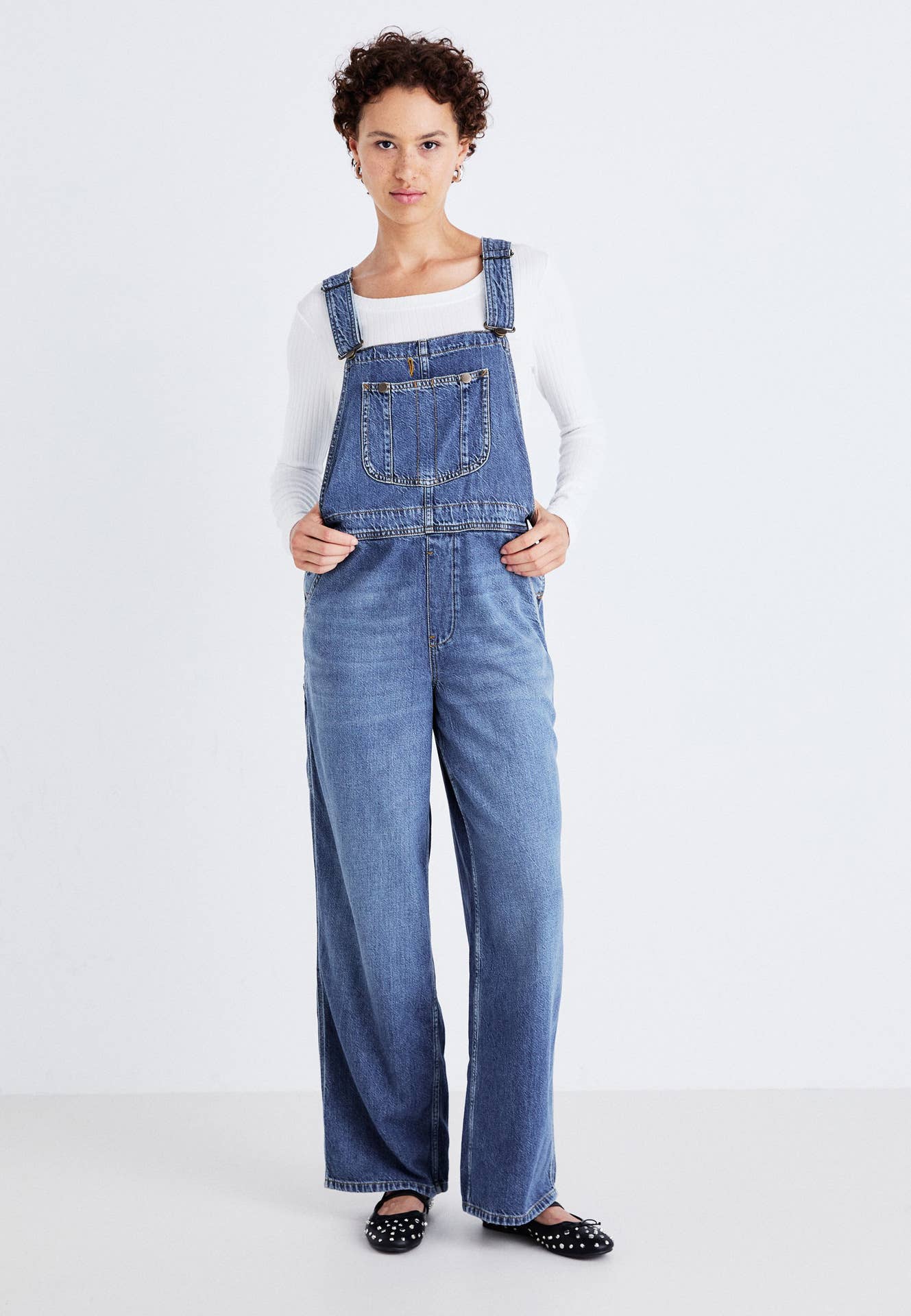 FASHION LOOSE SOLID COLOR DENIM OVERALLS WOMEN