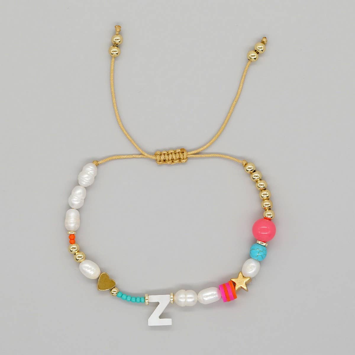 FASHION HAND-WOVEN LETTER PEARL BRACELET_CWMM3812