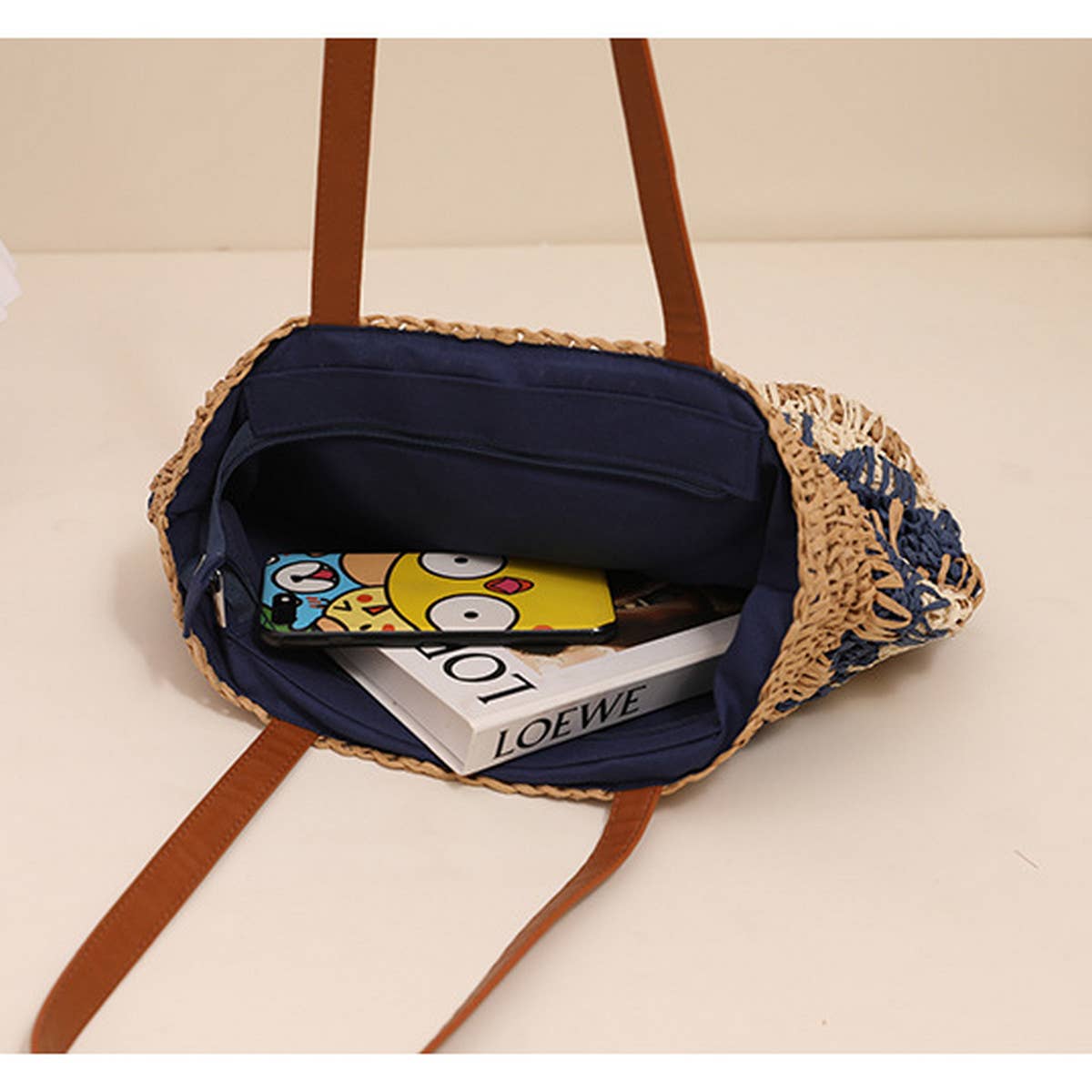 CASUAL CONTRAST COLOR HANDWOVEN BAG_CWAB1890