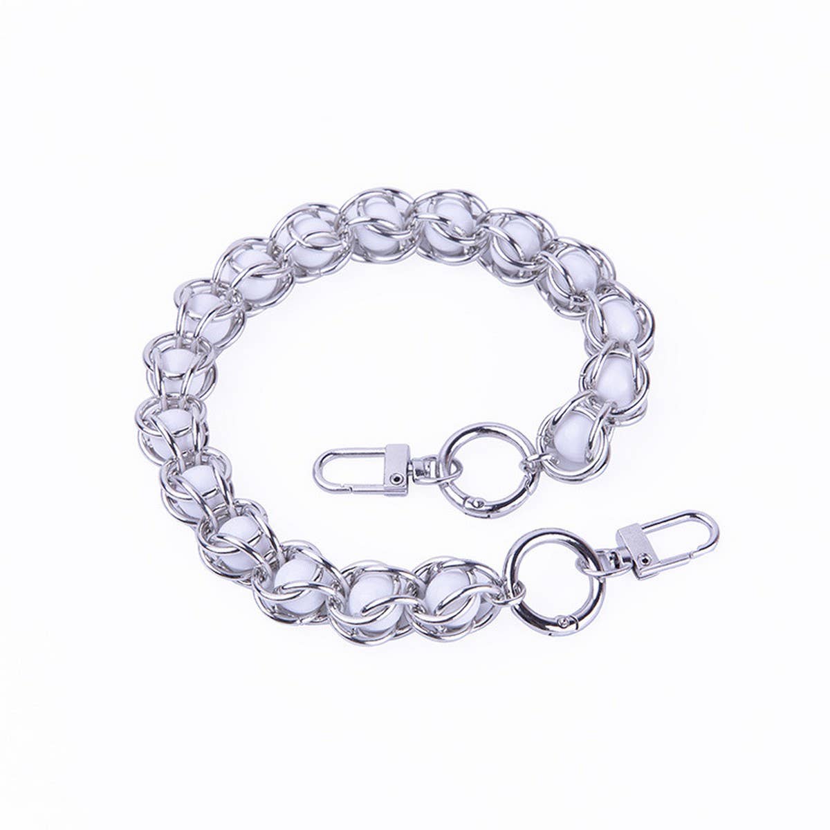 15.75in Metal Bead Acrylic Bead Handbag Strap_CWMM5117