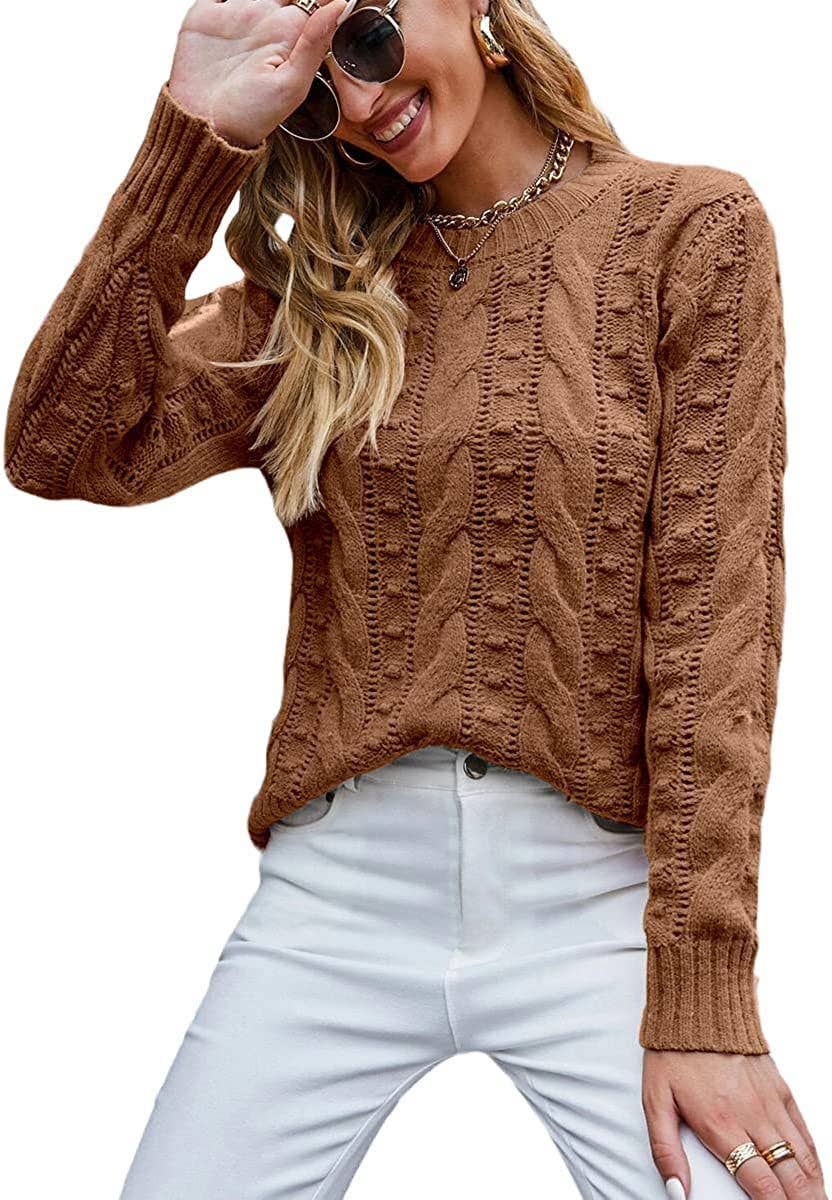 CWOSWL0815_ Long Sleeve Loose Neck Pullover Sweater