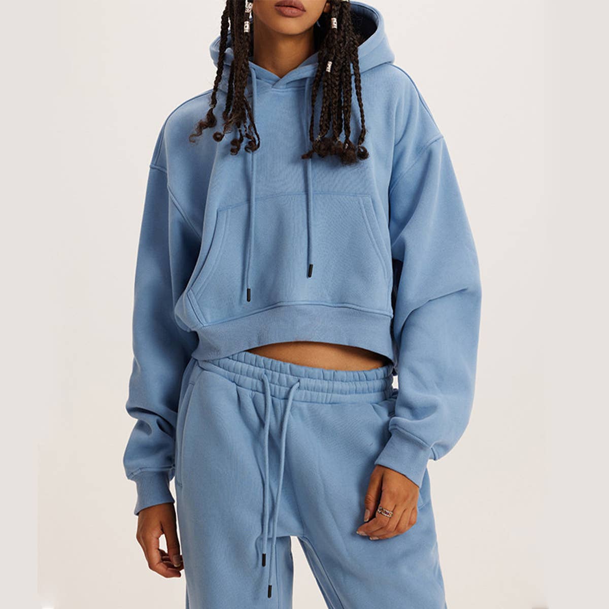 HOODED LONG-SLEEVED TOP HOODIE SET OF TWO SETS