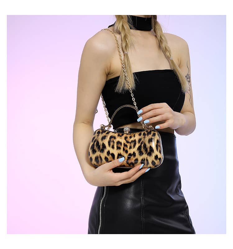 Leopard print fashionable single-shoulder bag