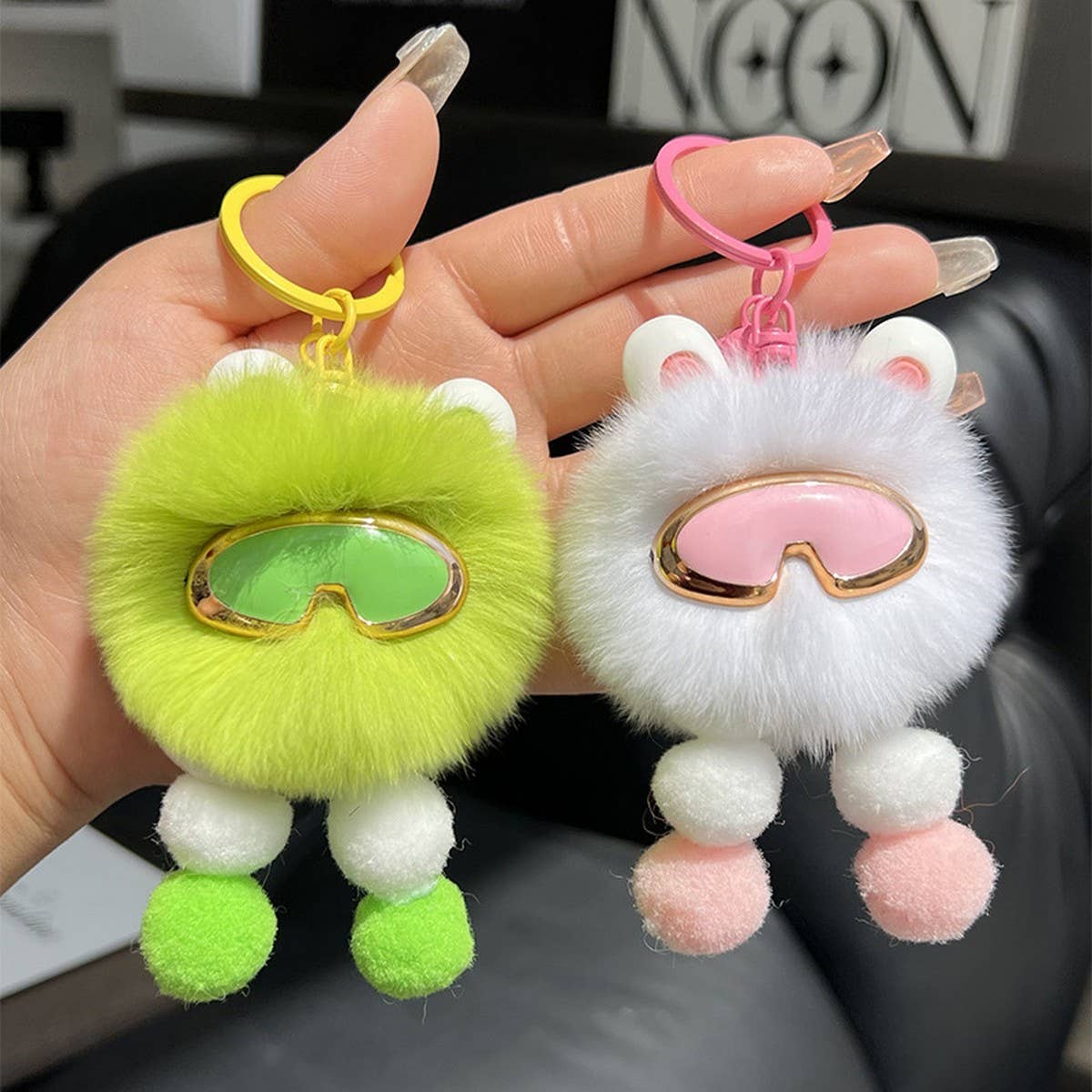CUTE PLUSH ROBOT CAR KEYCHAIN BAG PENDANT GIFT