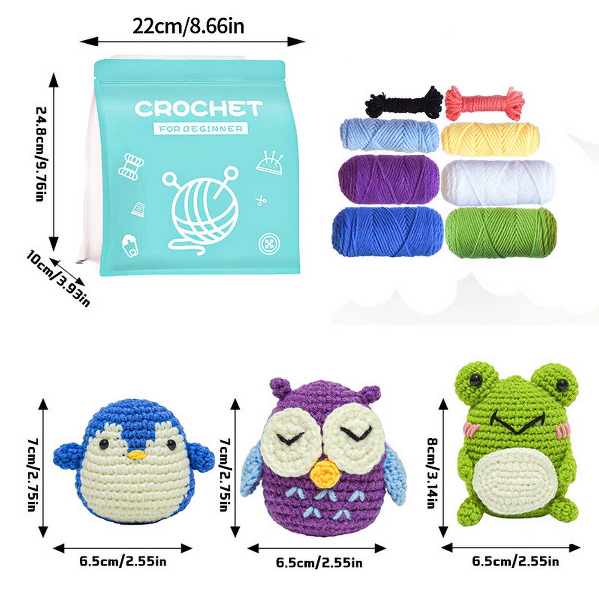 HANDMADE DIY DOLL CROCHET MATERIAL PACKAGE