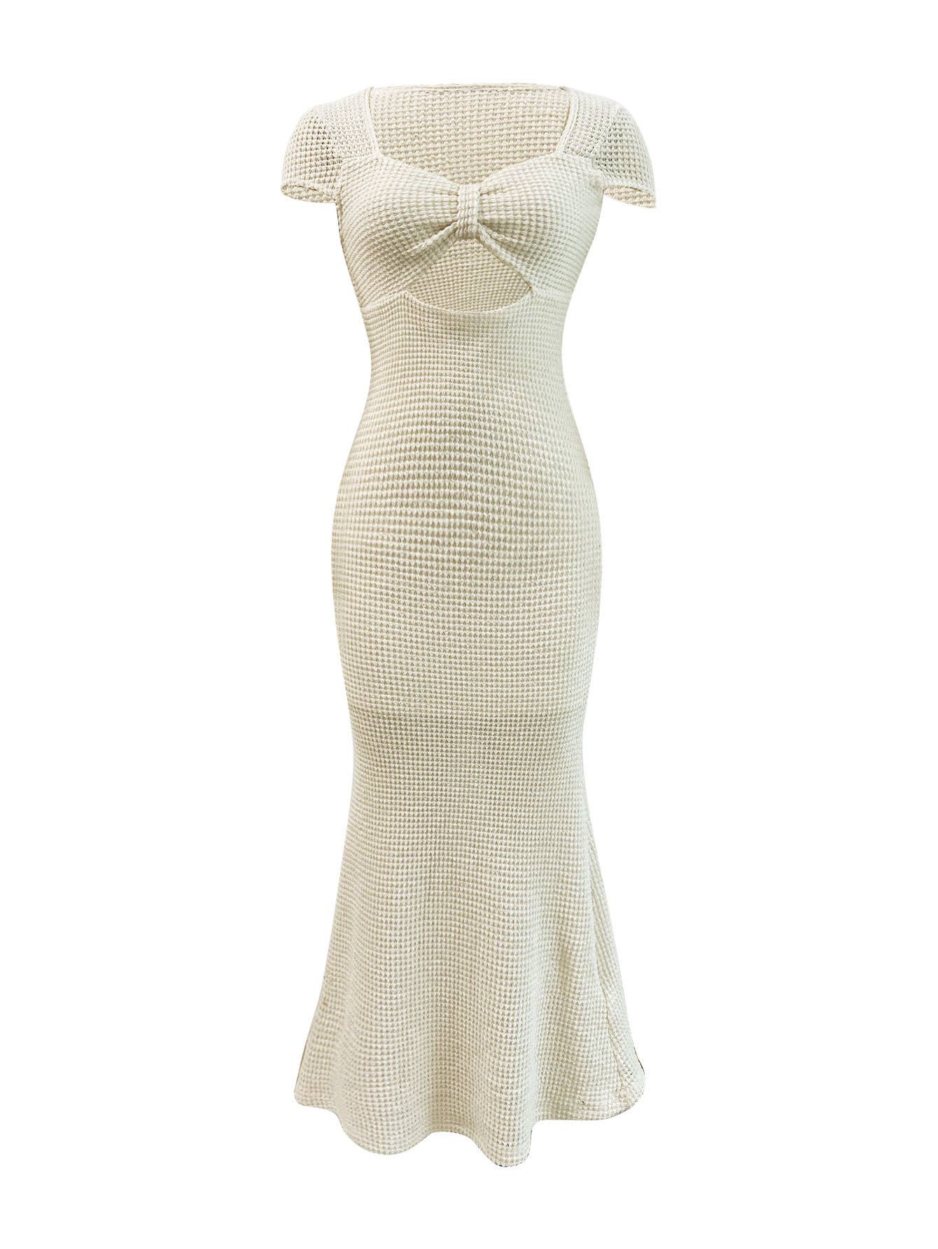 Fishtail cutout on the chest French-style dress