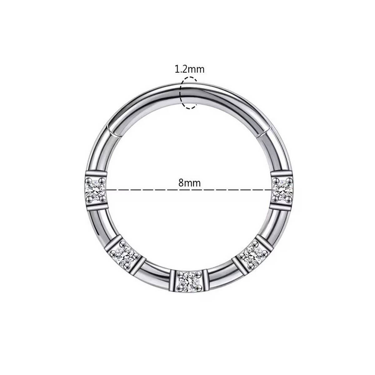 Rhinestone Septum Nose Ring for Piercing