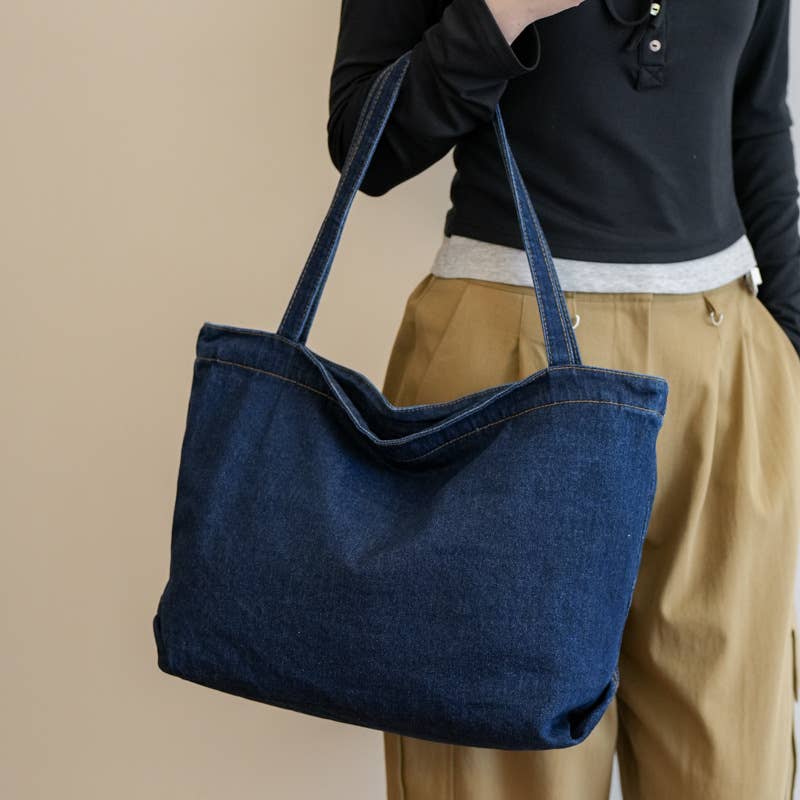 Casual denim single-shoulder underarm bag