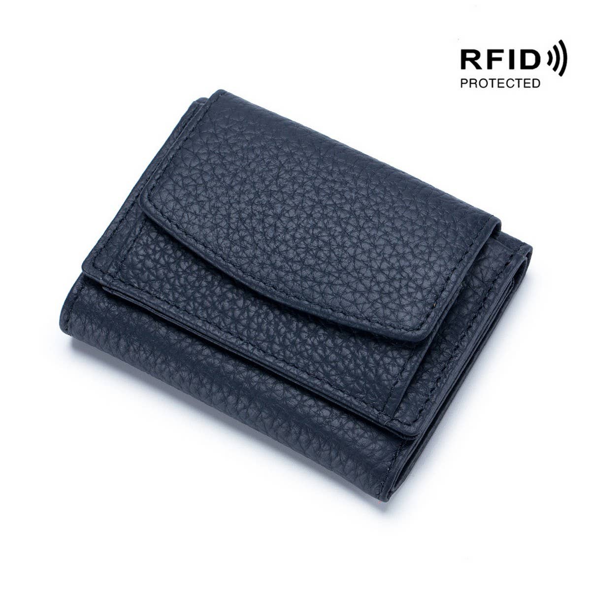 SHORT RFID COIN POCKET WALLET MINI LEATHER WALLET_CWAB3700