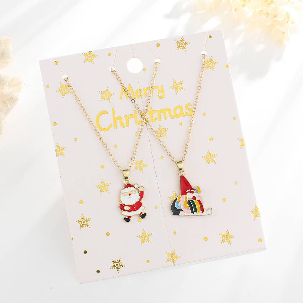 CHRISTMAS SNOWMAN CHRISTMAS TREE NECKLACE SET
