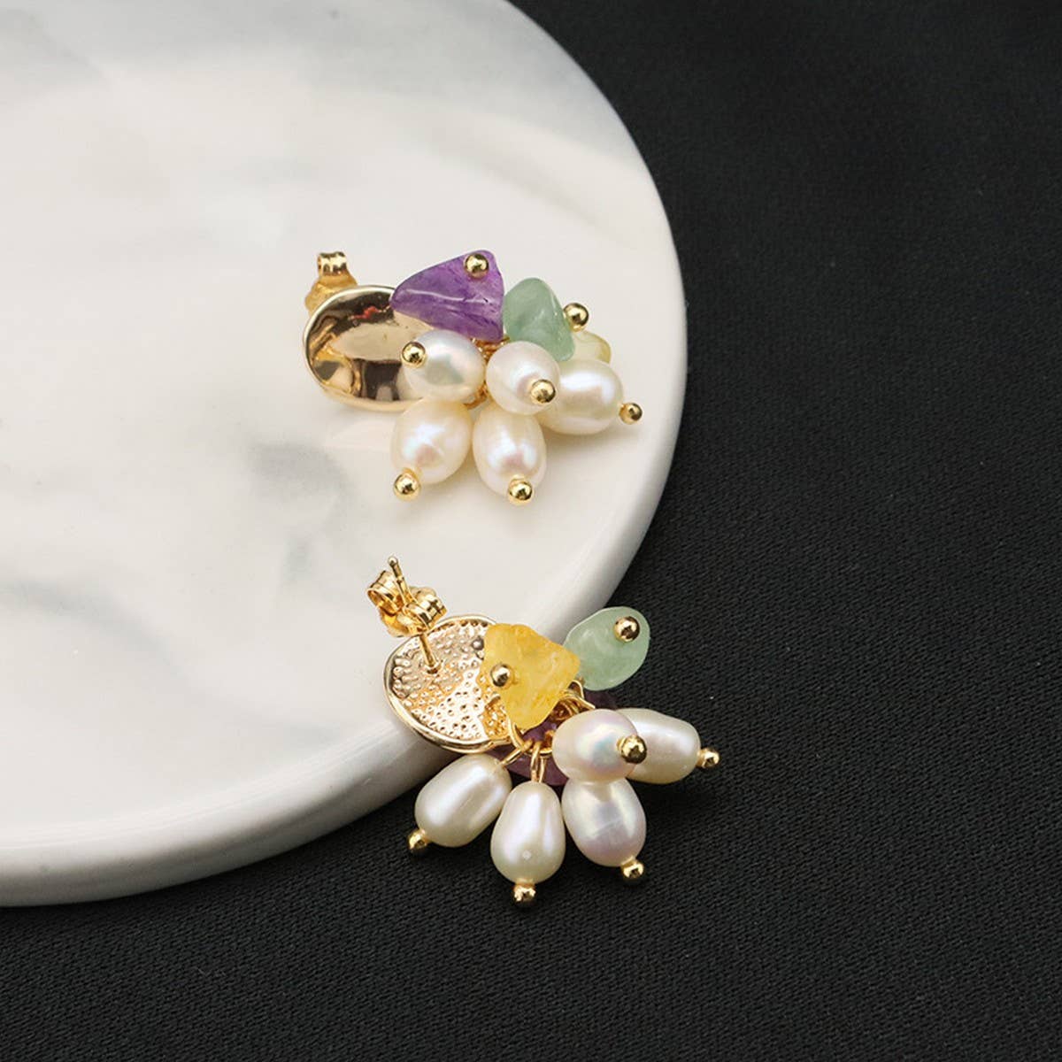 NEW HIGH-END RETRO NATURAL PEARL EARRINGS