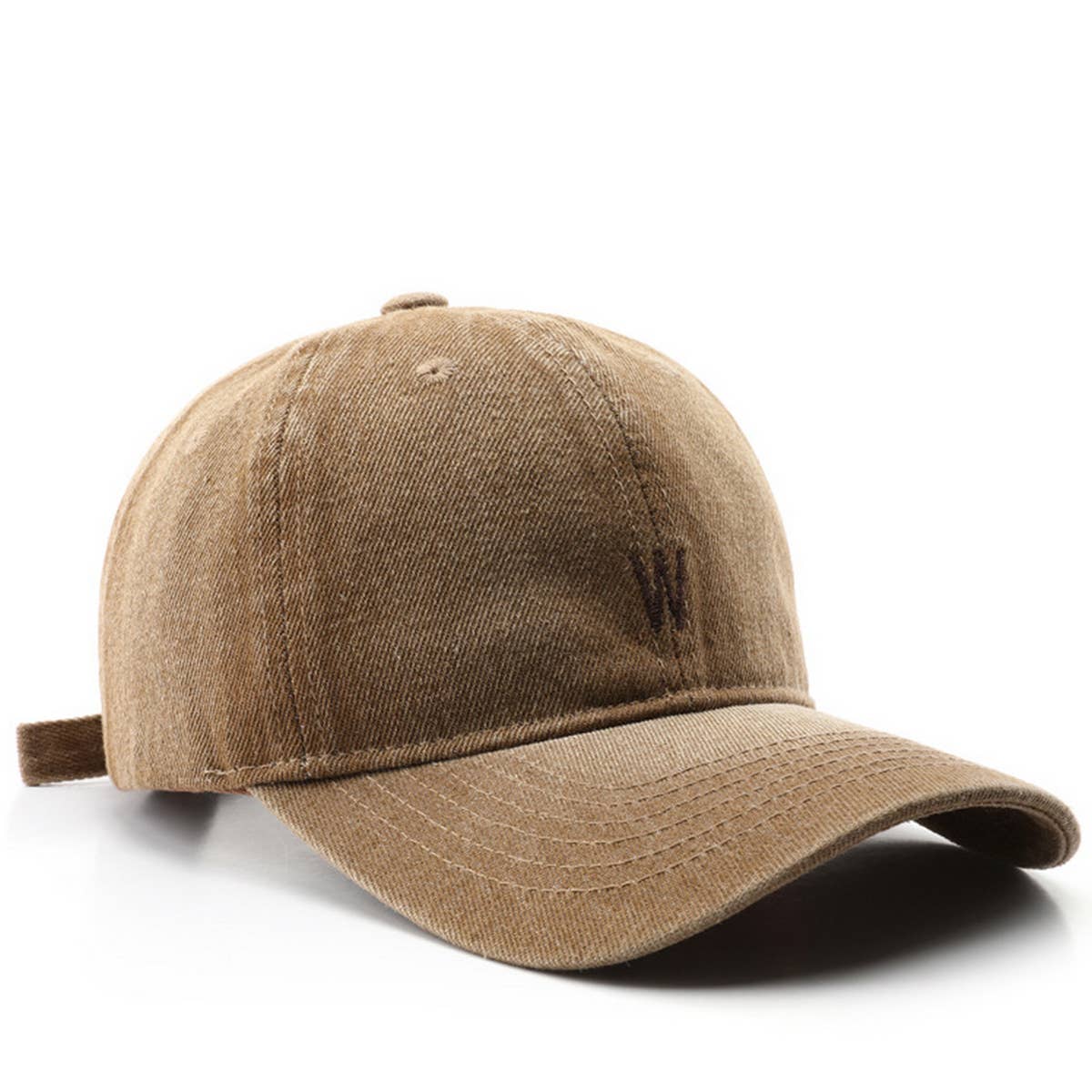 CWAH3213_VINTAGE DENIM LETTER EMBROIDERY BASEBALL CAP