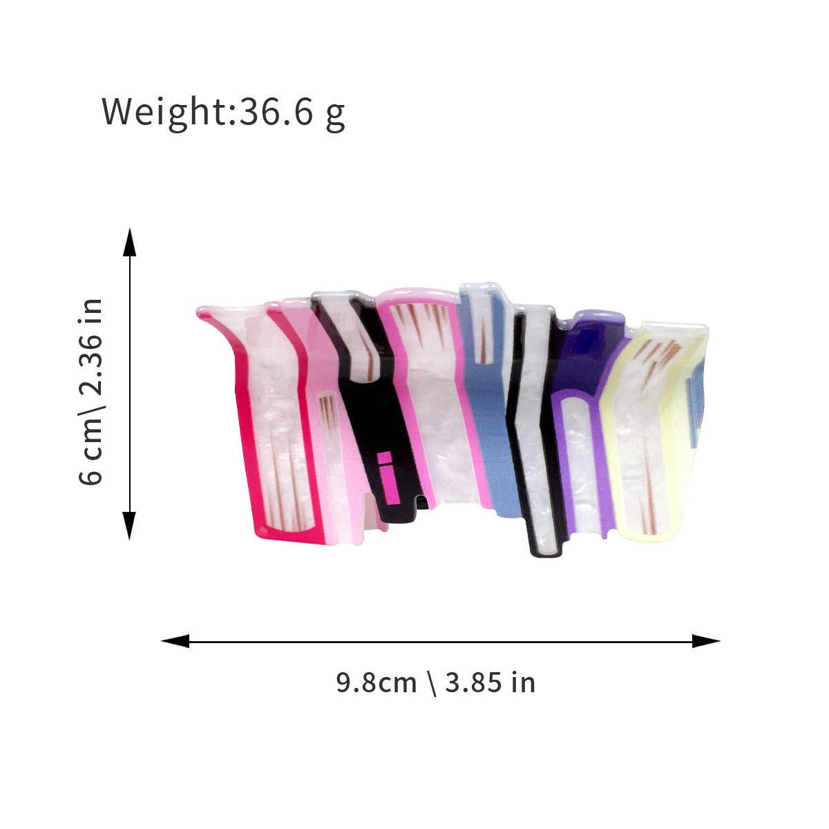 Corrugated acrylic color-blocking book hairpin