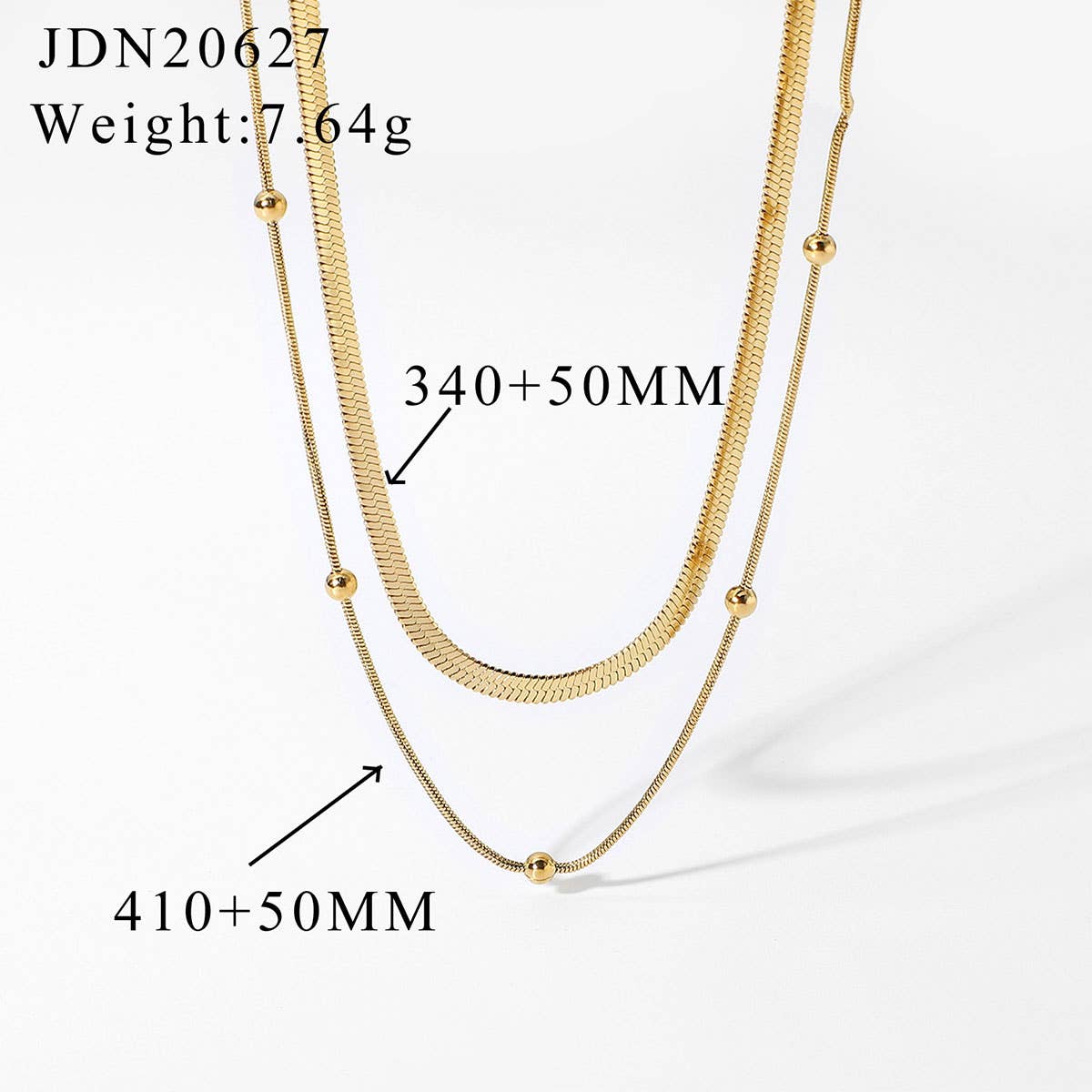MULTILAYER GOLD PLATE STAINLESS STEEL NECKLACE