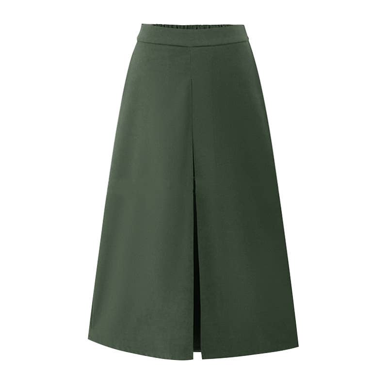 WOMEN'S SUEDE MAILLARD SOLID COLOR LONG SKIRT