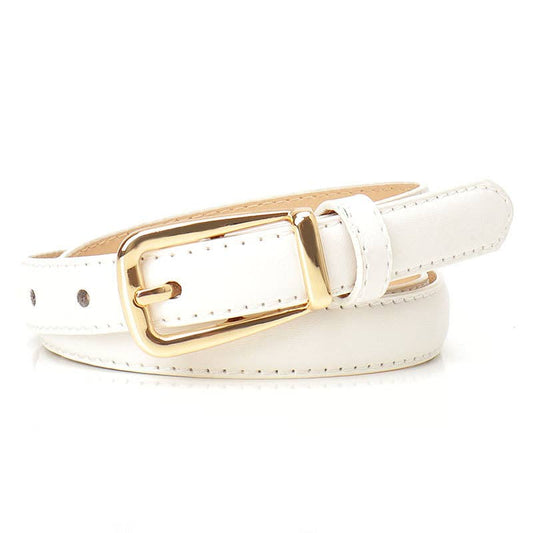 Versatile leopard print pin buckle denim belt