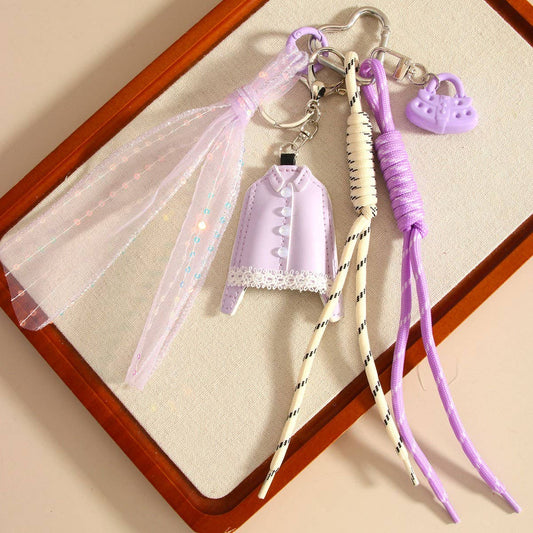 Fashion Mini Purple Lace Shirt Keychain_CWMM7828