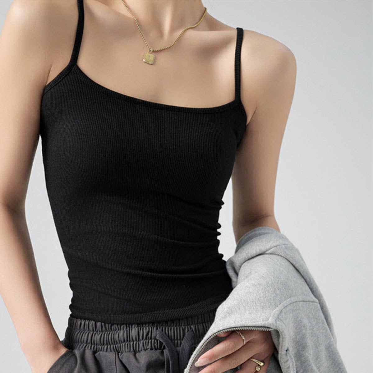Essential Basic Ribbed Camisole Top In 7 Colors