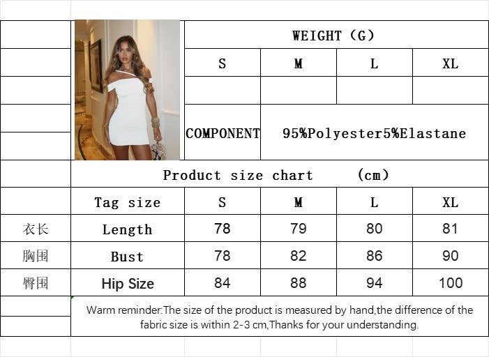 Sexy slant neck solid color halter short dress