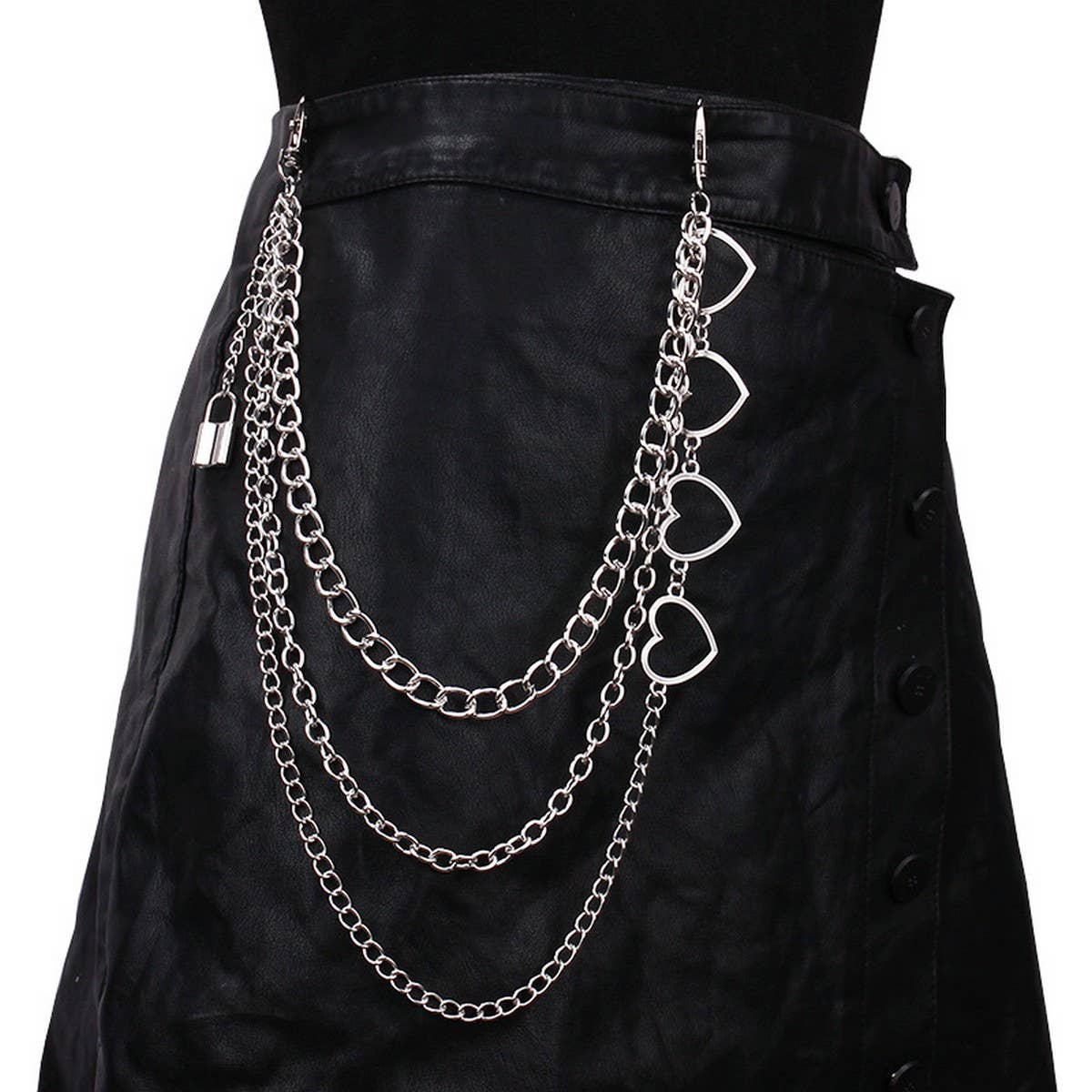 FASHIONABLE METAL HOLLOW HEART PANTS CHAIN